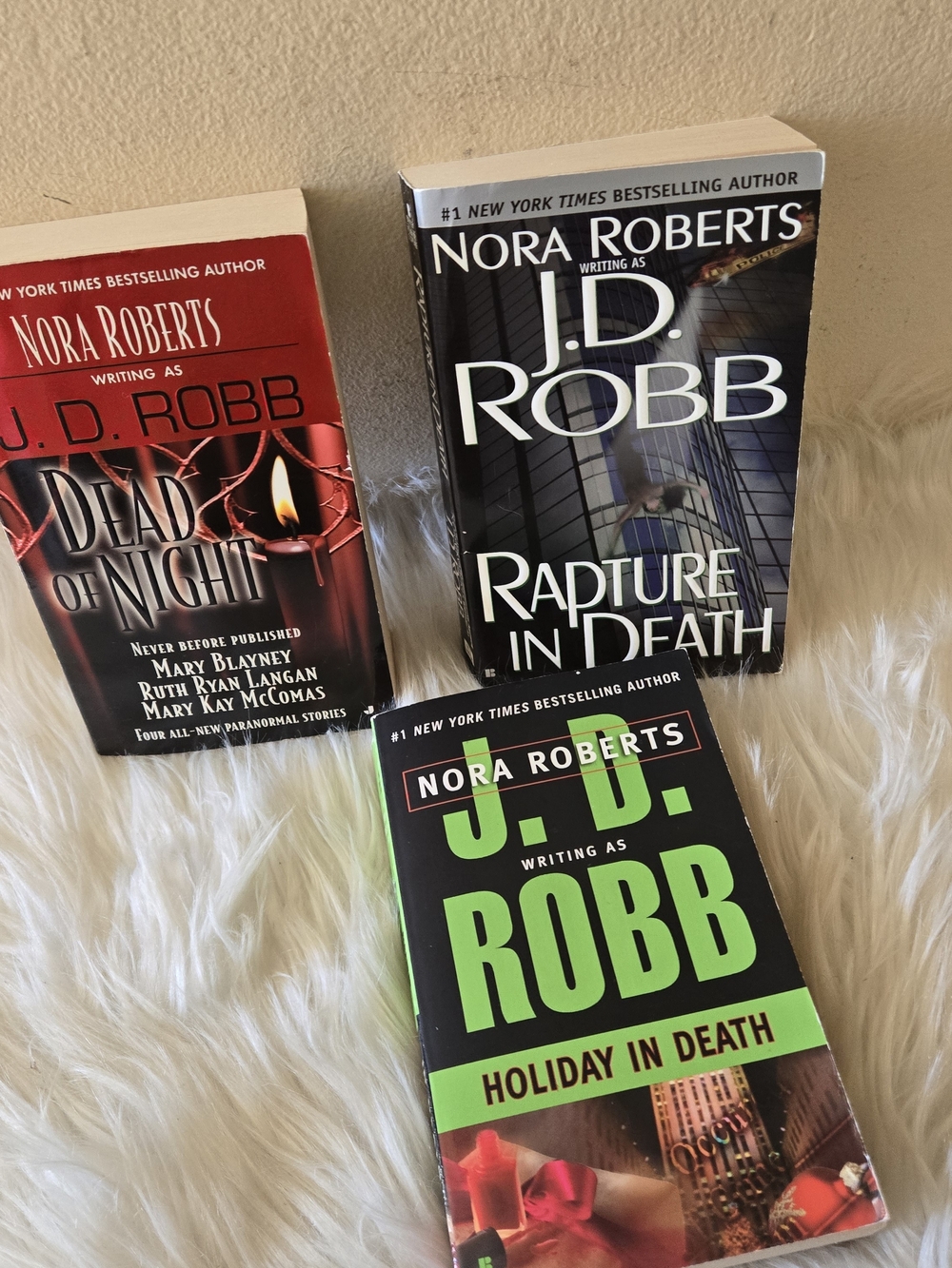 J.D. Robb (Nora Roberts) Paperback Book -Death of Night, Rapture in Death & Holi